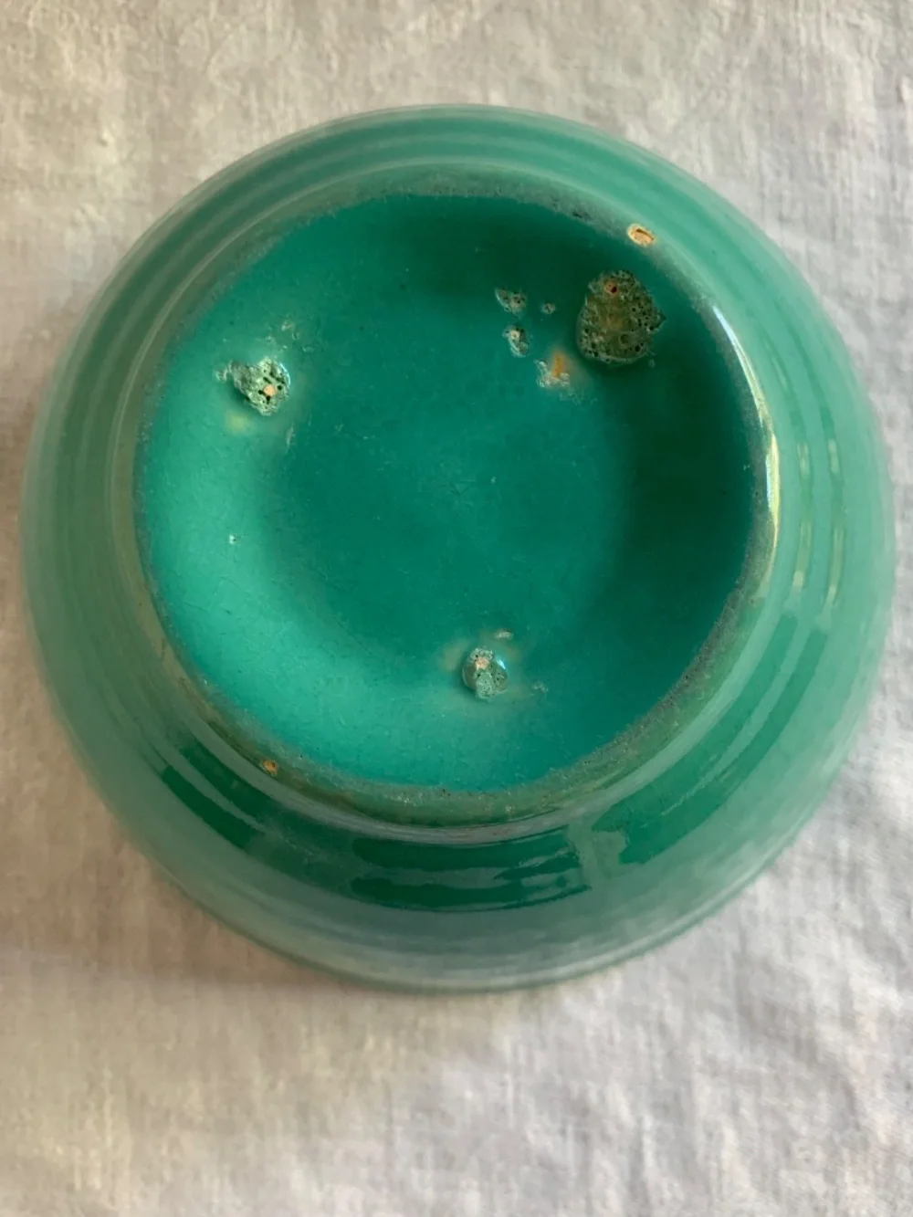 Vintage Bauer Ringware Jade Green Beehive Mixing Bowl 5.75” MCM Pottery